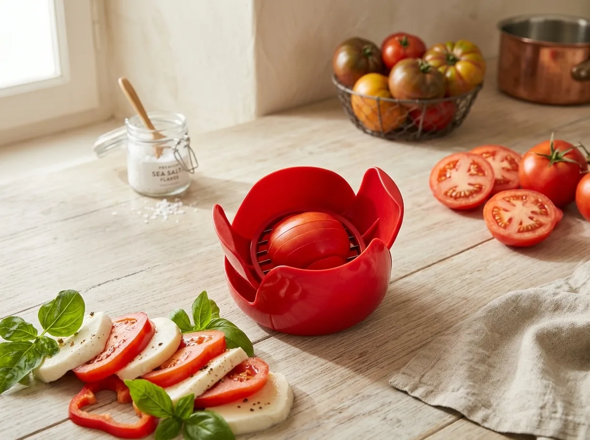 Tomato and mozzarella slicer