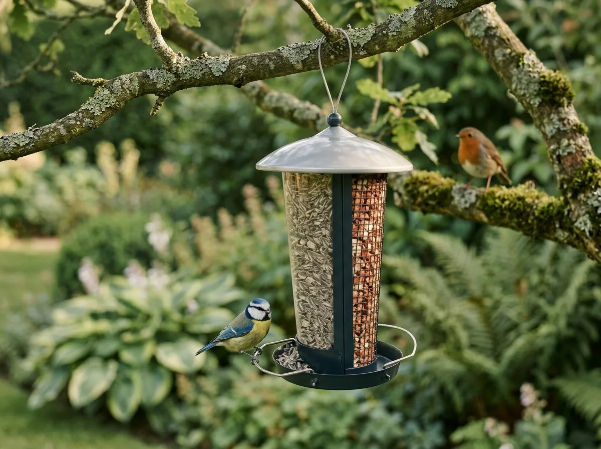 Double silo bird feeder