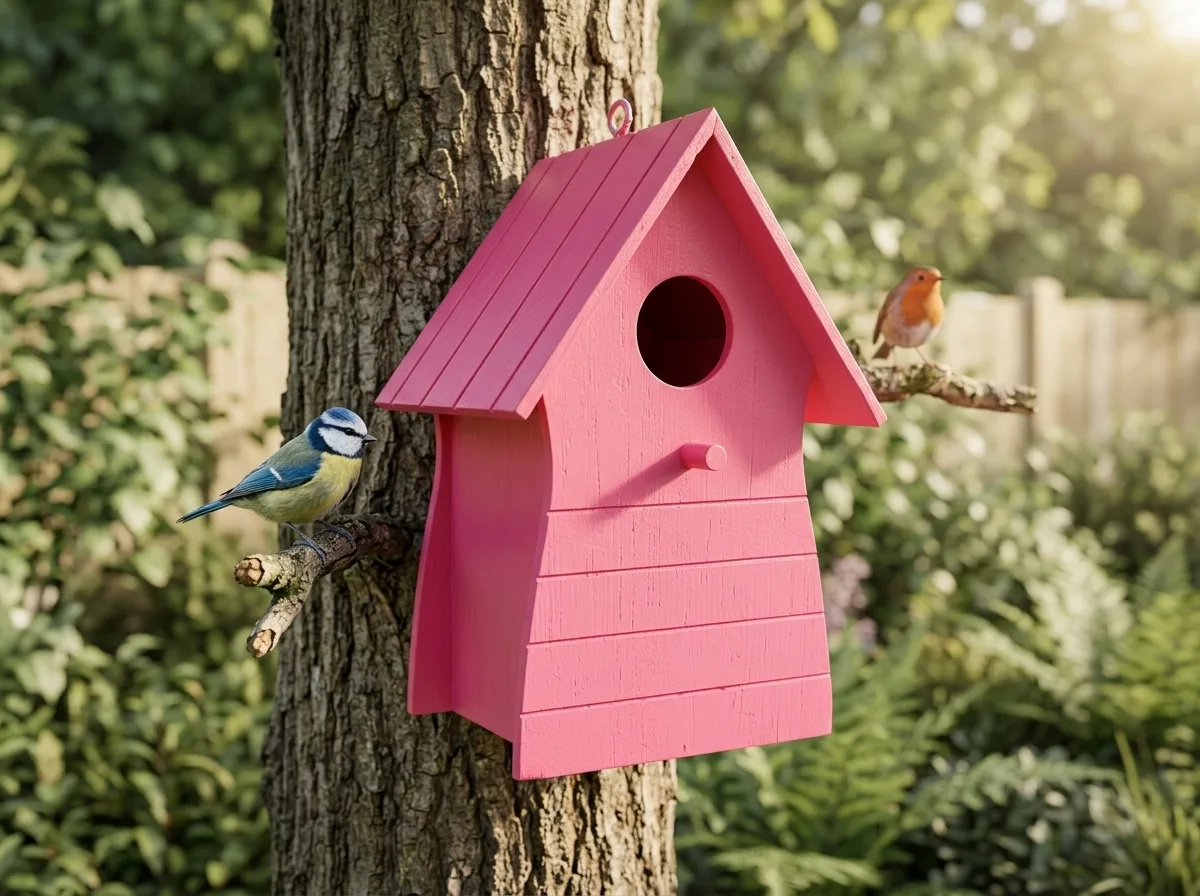 Nicolor bird nest box, in context
