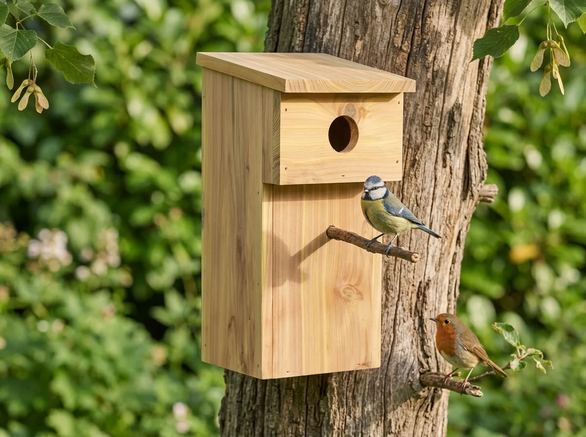 Cocoon nest box in Red Cedar, in context