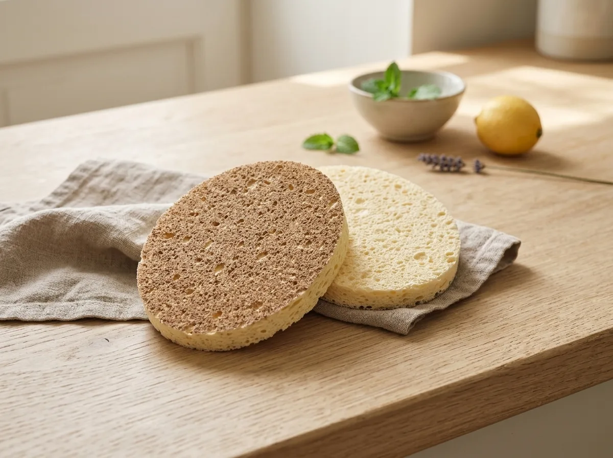 Set of 2 natural non-scratch sponges