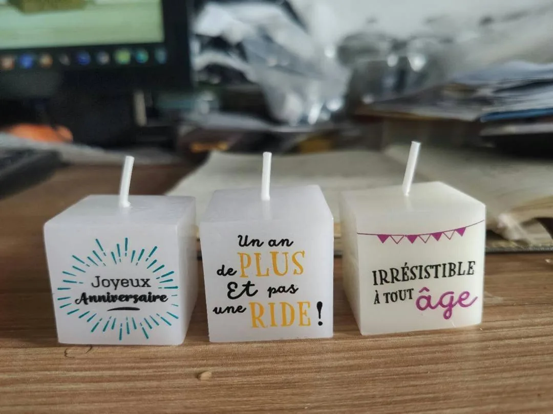 Bougies pavé personnalisables