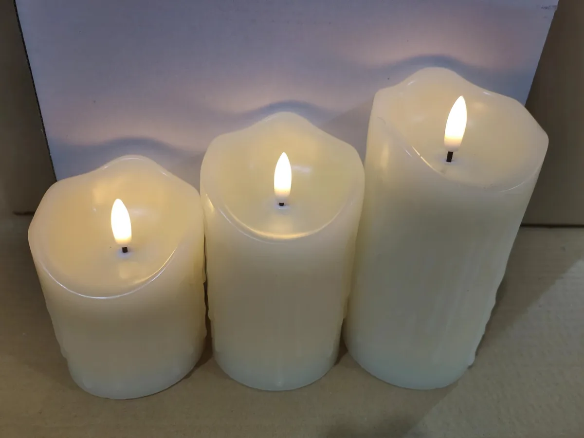 Set de 3 bougies LED