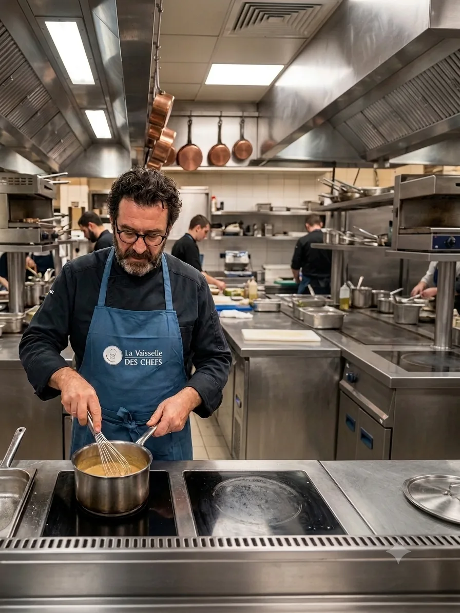Blue kitchen apron